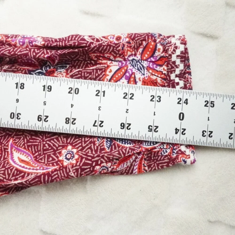 Old Navy Midi Dress Womens 2Xl Floral Print V-Neck Multi Color Long Sleeve - Picture 11 of 13